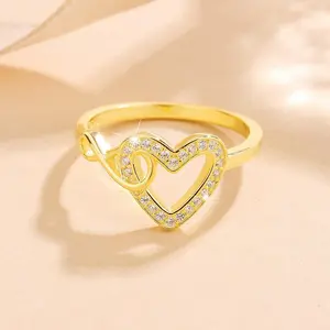 Infinity Heart Ring – S925 Sterling Silver Rhodium Plated, Eternal Love Symbol Stackable Promise Ring for Women, Gift for Her GF Wife Mom