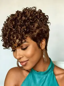 8 Inches Pixie Cut Human Hair Wig for Glueless Curly Wigs, Short Wigs for Women, Natural Look, Easy to Style, Perfect for Daily Wear