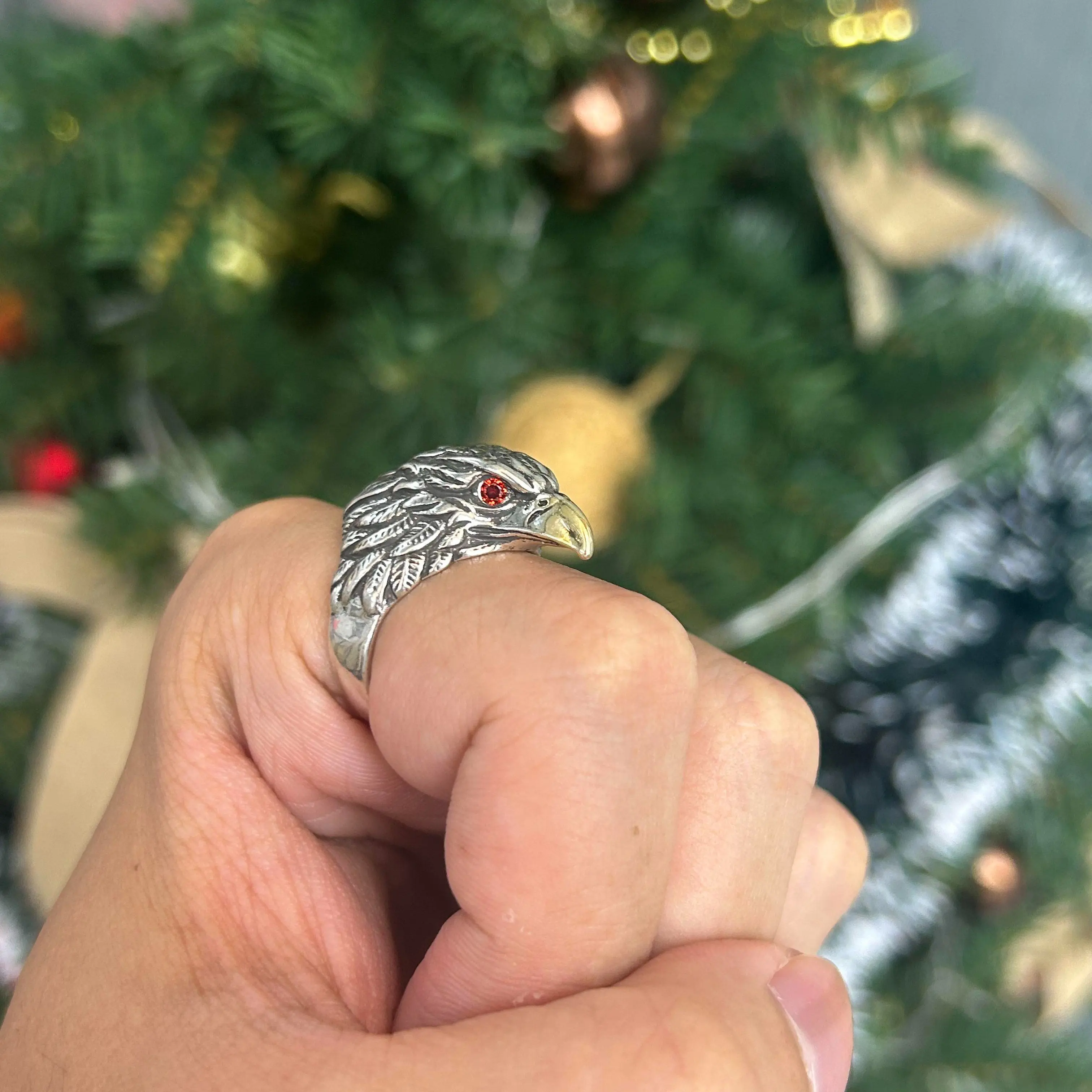 Men's Adjustable Bald Eagle Open Ring - Patriotic USA Jewelry, Ideal Gift for Dad for Father’s Day & USA 250th Anniversary campingessentials