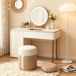 Girls' Bedroom Vanity Stool,  Dressing Table Chair, Minimalist Luxury Soft-Padded Seat, Comfort Stable Stylish Versatile, Bedroom Vanity Living Room, Must-Have for Makeup & Dressing