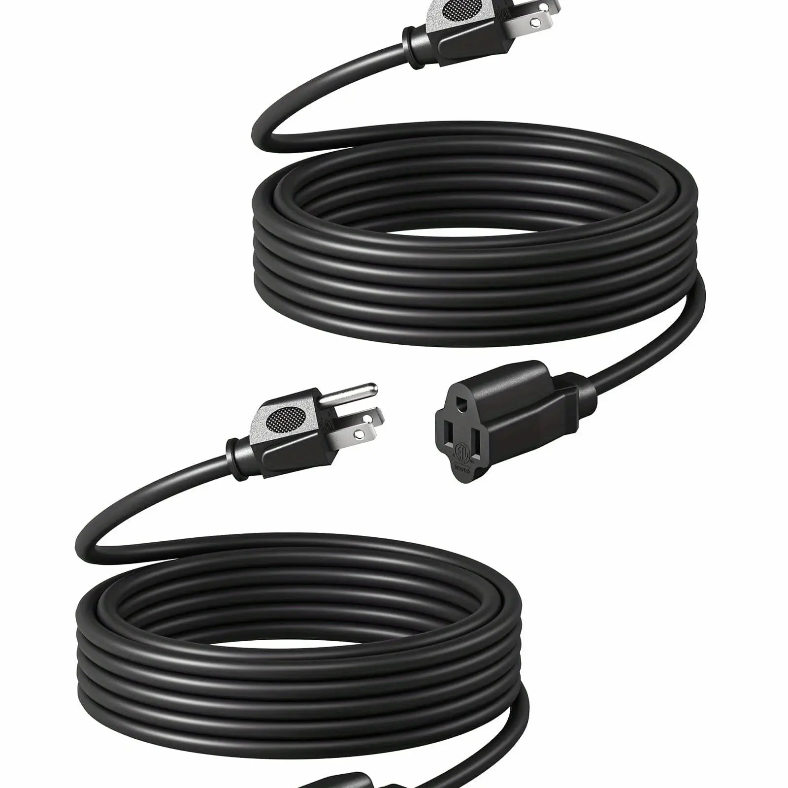 DEWENWILS 2-Pack 20Ft Extension Cord, 3-Prong Extension Cable for Indoor Outdoor Appliances, 16/3 SJTW -HNCB20B