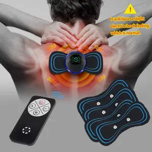 Massage Patch with 5 Pads & Remote, 8 Modes 19 Levels Shoulder Neck Back Waist Leg Muscle Relaxation Pad, Gifts for Men Women, Muscle Stimulator