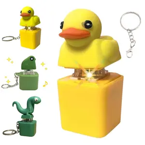 Duck / Frog / Lizard  Fidget Toy - RechargeableKeychain, Quacking Duck Stress Reliever with Colorful Lights, Fun & Portable Anxiety Relief Toy (Quacking Duck)
