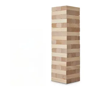 54-piece large Jenga block game, pine wood Jenga game, wooden stacking game, suitable for indoor/outdoor family games