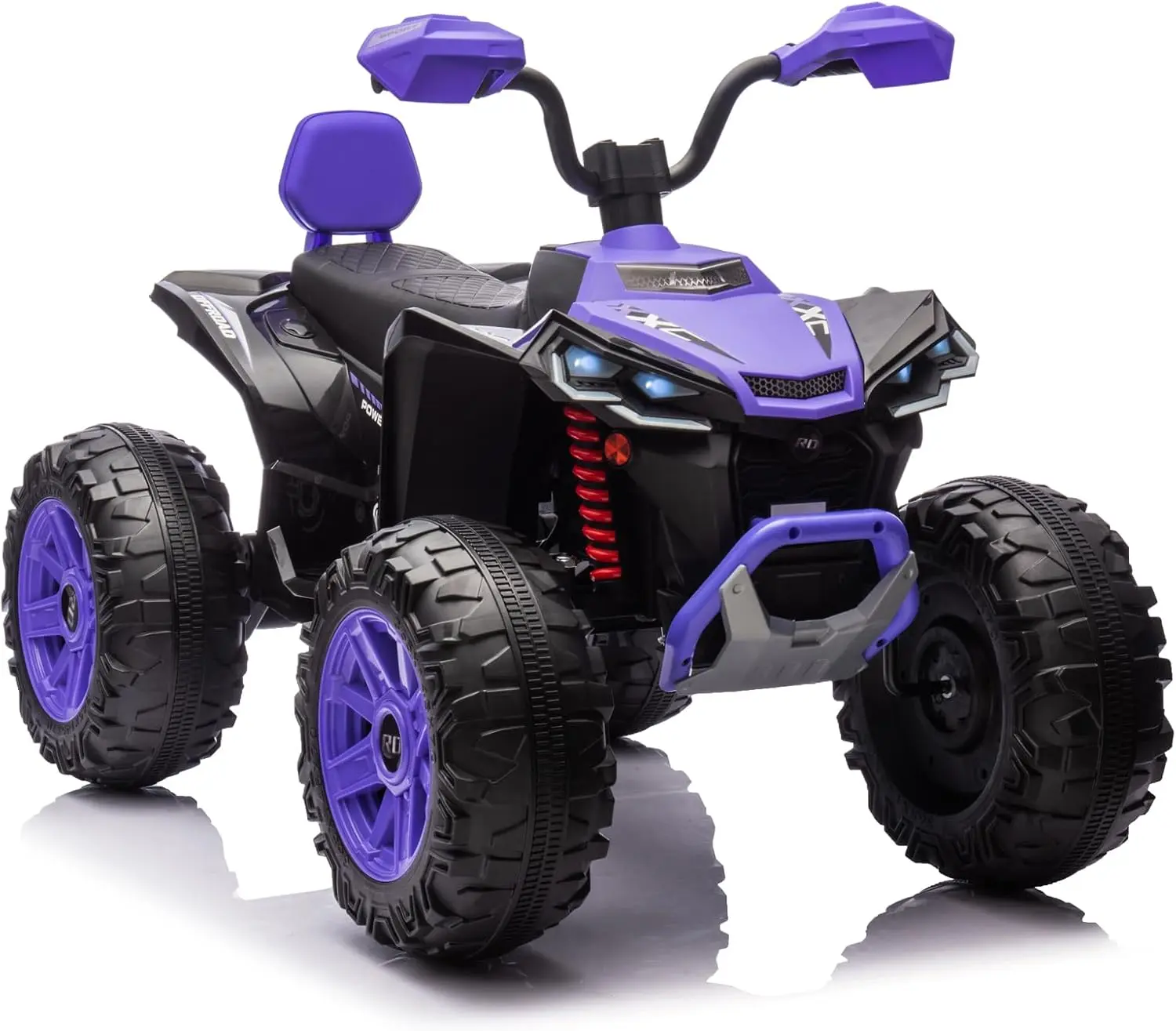 GAOMON 24V Ride On ATV Car - 2 Seater Electric Four-Wheeled ATV - Electric Car for Kids with Powerful Motor Off-Road Vehicle Kids ATV with LED Lights/Music/High Low Speed/Ride on Car for Boys/Girls - Purple