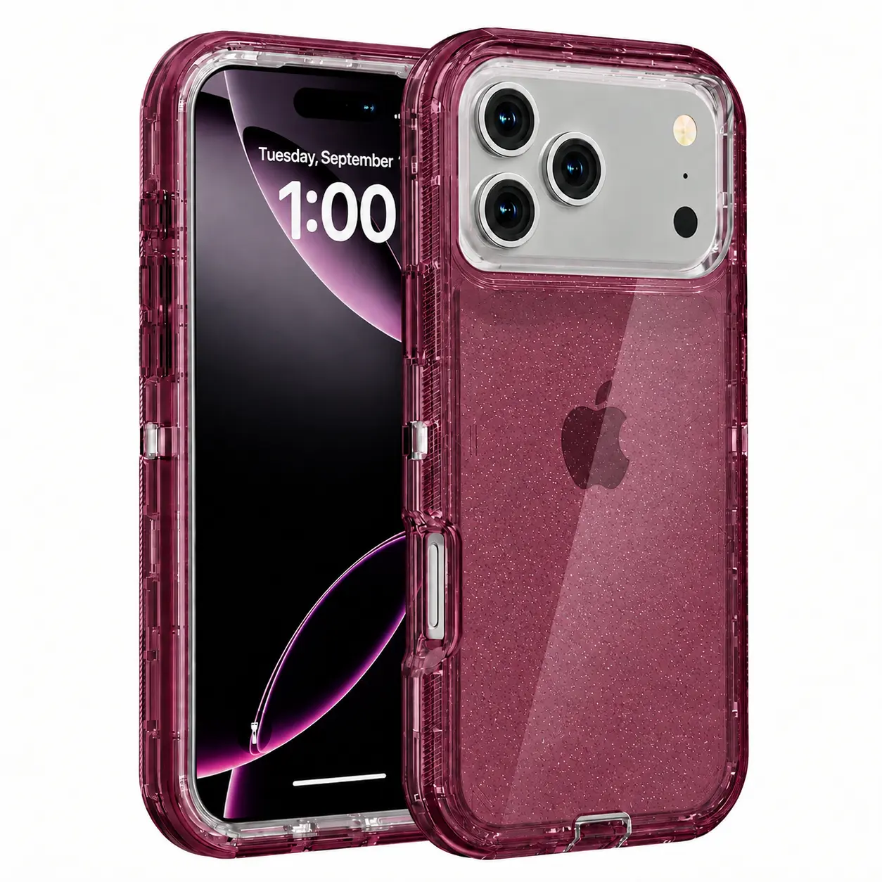 Glitter Clear Magnetic Phone Case for iPhone 18 Pro Max 17 16 15 14 13, Sparkle Translucent Matte Cover, 3-in-1 Rugged Drop Protection, MagSafe-Compatible Phone Case