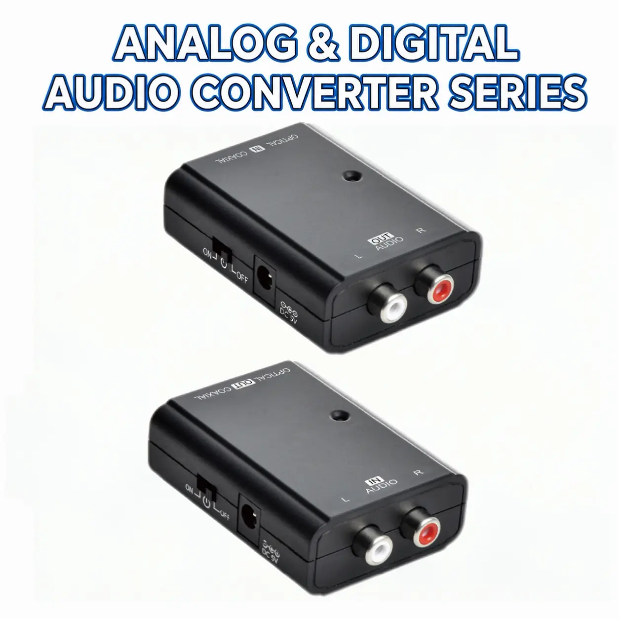 Digital Analog Audio Converter (RCA to Optical / Optical to RCA) - 192kHz 24-Bit Audio Adapter for Smart TV, Vintage Amplifier, Soundbar, PS5, Turntable, Local Stock
