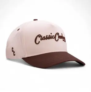 Kittle Classic Cowboy Hat with Off-White Crown, Chocolate Brown Bill, Embroidery, and Adjustable Snapback