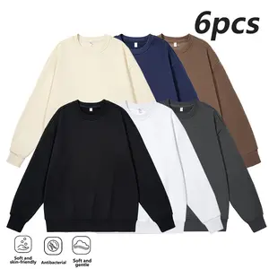Men's Solid Color Basic Sweatshirt Loose Fit Crew Neck Long Sleeve Pullover Relaxed Fit Casual Lightweight Sports Shirt for Spring Autumn Everyday Wear