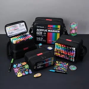 Heavyweight Acrylic Marker Set, Self-Control Ink, Soft Brush Tip, Rich Colors, Waterproof, Large Capacity, Multi-Material Use, DIY Crafts, Art Drawing Supplies