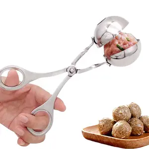 Household multifunctional portable stainless steel meatball clip handheld meatball machine cooking tool S/L size optional suitable for DIY meatballs, rice balls, ice cream balls, summer essential travel accessories, kitchen accessories