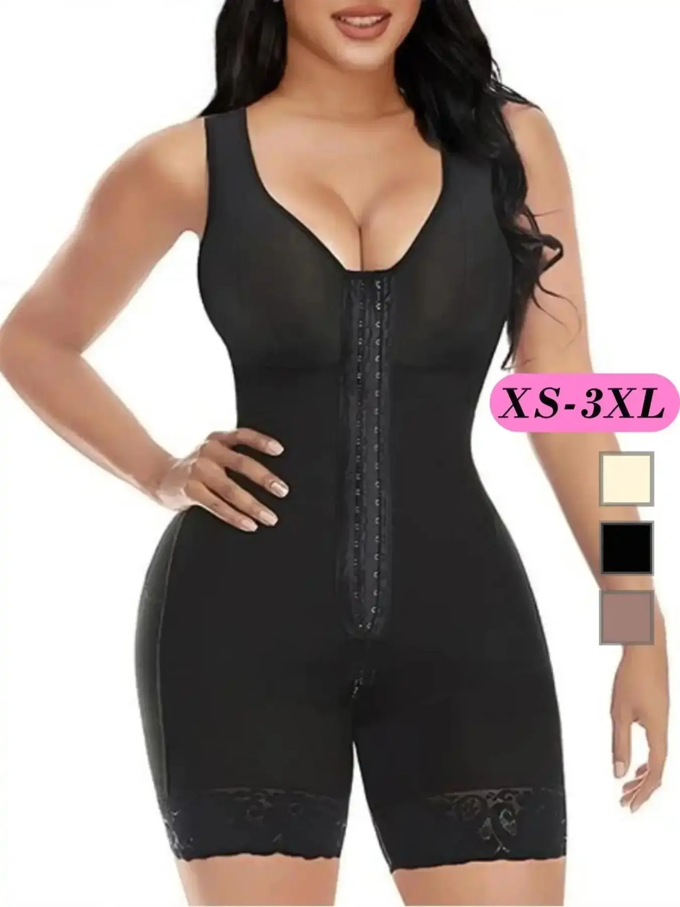 Women Strappy Contrast Lace Shapewear Romper for Women XS to 3XL Hook and Eye Closure Mesh Shaper Daily Wear Ladies Sculpting Underwear All Seasons Elegant Chic
