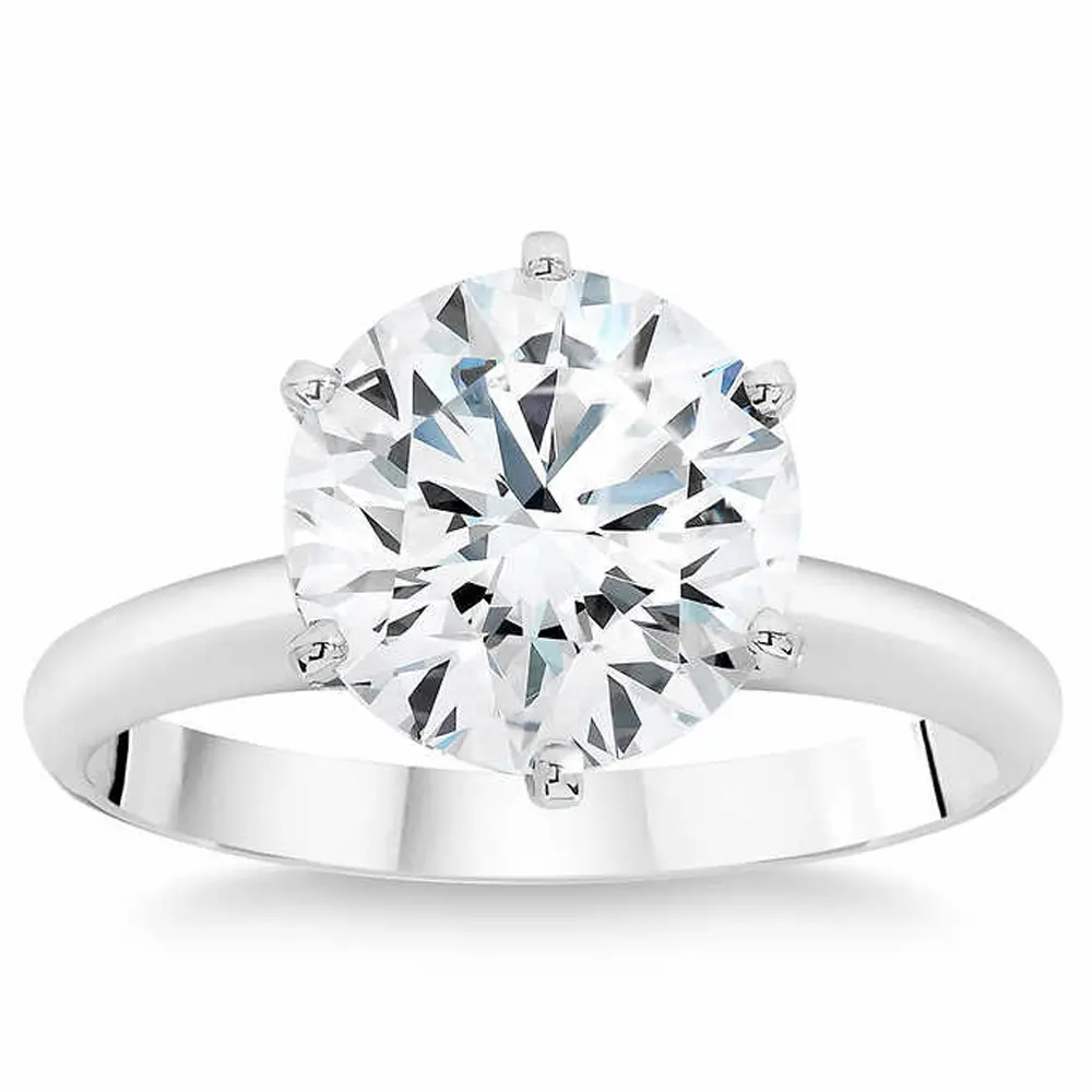 Platinum 3Ct Certified Diamond Solitaire Engagement Ring Lab Grown