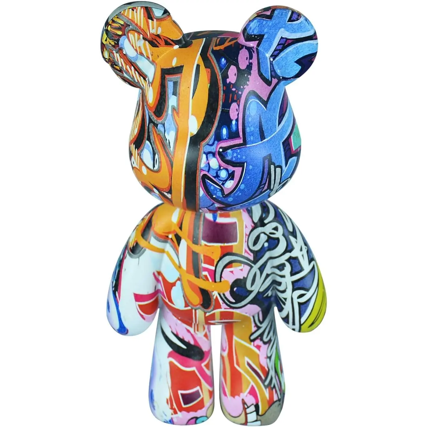 Bear Statue Resin Graffiti Animal Sculpture for Home, Office Decor, Abstract Design for Birthday, Anniversary and Gift Present (Graffiti)
