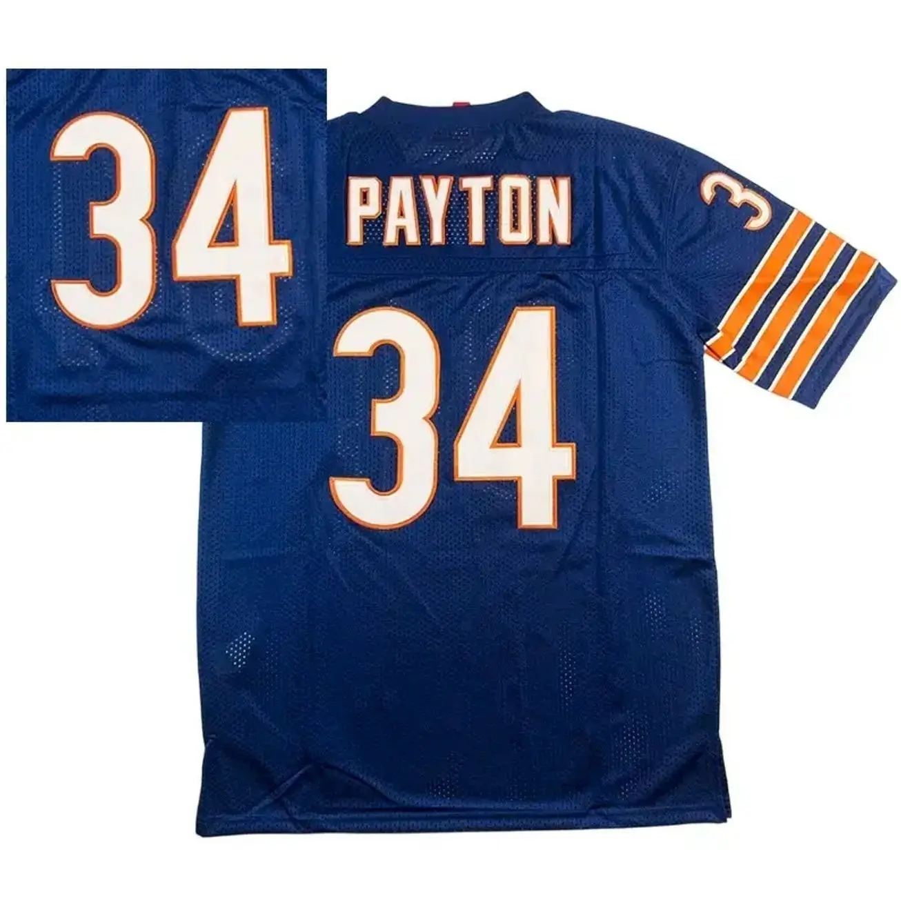 Men's #34 Vintage Football Jersey Shirts, Classic V-Neck Sports Top in Breathable Mesh with Sewn Embroidery, Options for Tight/Loose Fit S-5XL, Polyester Mix, Cold Wash, American Football, Male, Football Fashion
