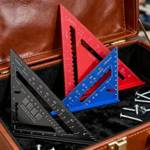 Triangle Ruler 7Inch Measuring Ruler Measurement Tool Right Angle Tool Aluminium Alloy Carpenter Set Square Angle Woodworking Tools Try Square Triangular Metric