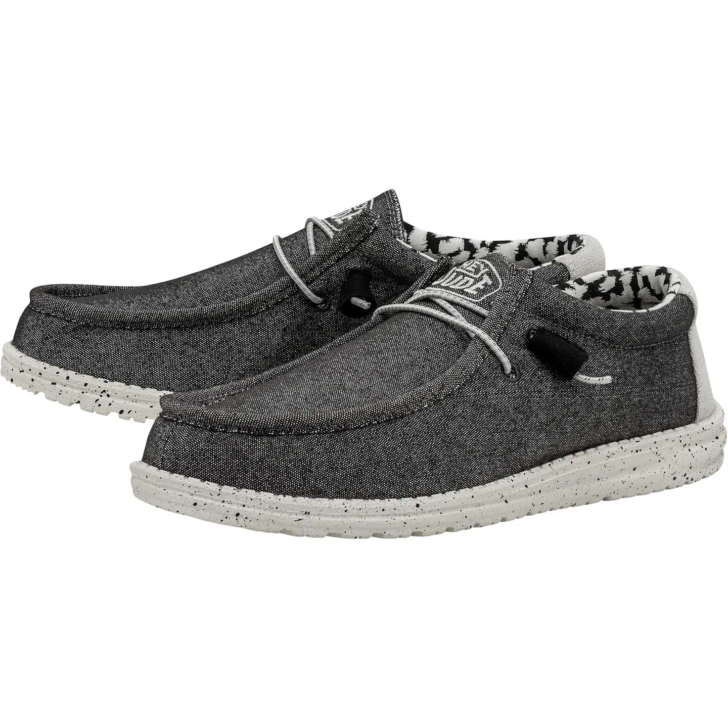 Hey Dude Mens Wally Stretch Loafer - Opal Black HD40022-1HX, Lace, Foam, Flat, Footwear