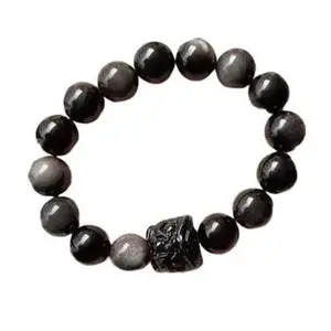 MuMu Silver Radiance: Natural Silver Labradorite Men's Bracelet