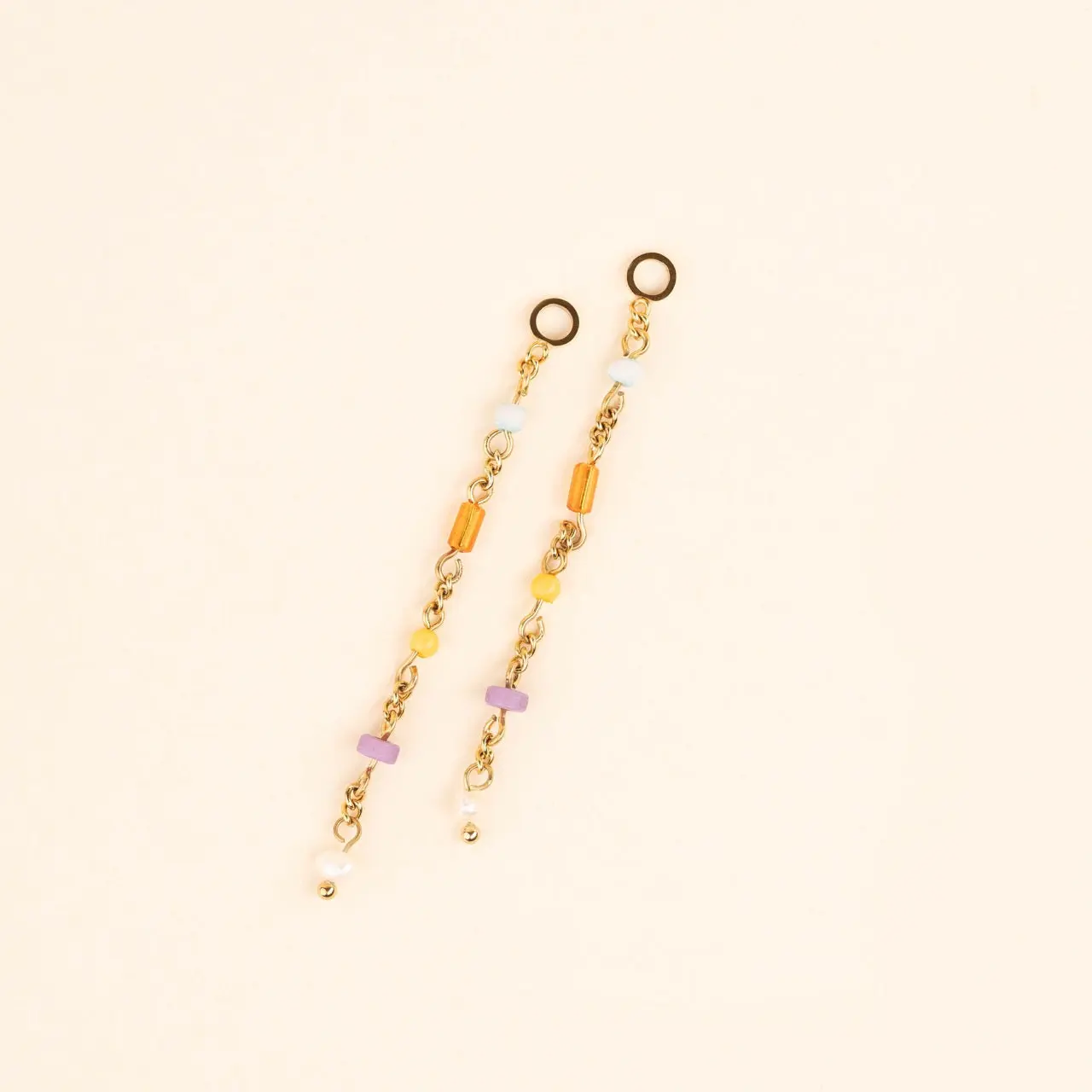 Bead Chain Huggie Hoop Charms Bead Chain Huggie Hoop Charms