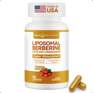 Liposomal Berberine with Ceylon Cinnamon 1200MG, INNER BRIGHTNESS High-Absorption Berberine Supplement, Natural Balance Support - Non-GMO, 60 Veg Capsules, Made in USA, 3rd-party Tested Fitness Glucose Handling