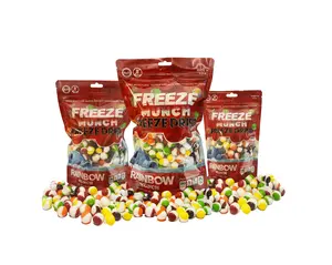 Freeze Munch Freeze Dried Rainbow Candy Original "S" Candy 3 Sizes Snack Sweet Bonbon Bite Fruity Flavor Crunchy Treat