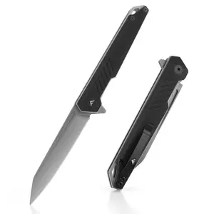 Folding Knife, Pocket Knife with D2 Steel Blade, G10 Handle, Pocket Clip, Lightweight for Camping, Tactical, Hiking, Hunting, EDC, Daily Use, Outdoor Activities(Black)