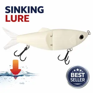 6.46 Inch Slow Sinking Baitfish Lure, 2.15 Oz Weighted Realistic Swim Action Trigger Bite, Mainly for Muskellunge and Tiger Bass Fishing, Fishing Tackle