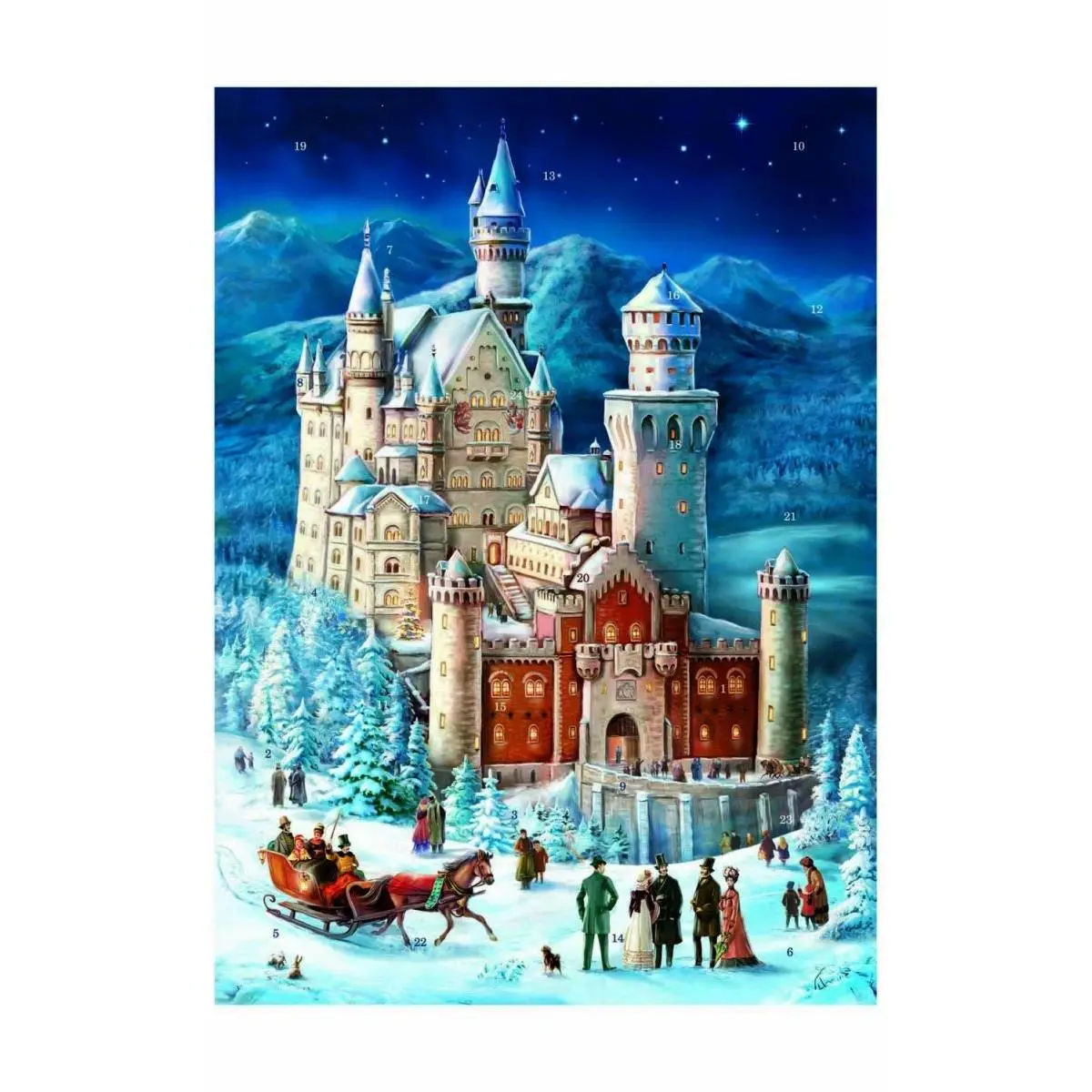 16.75 x 11.25 x 0.1 in. Sellmer Advent Calender - Neuschwanstein with No Envelope - Extra Large