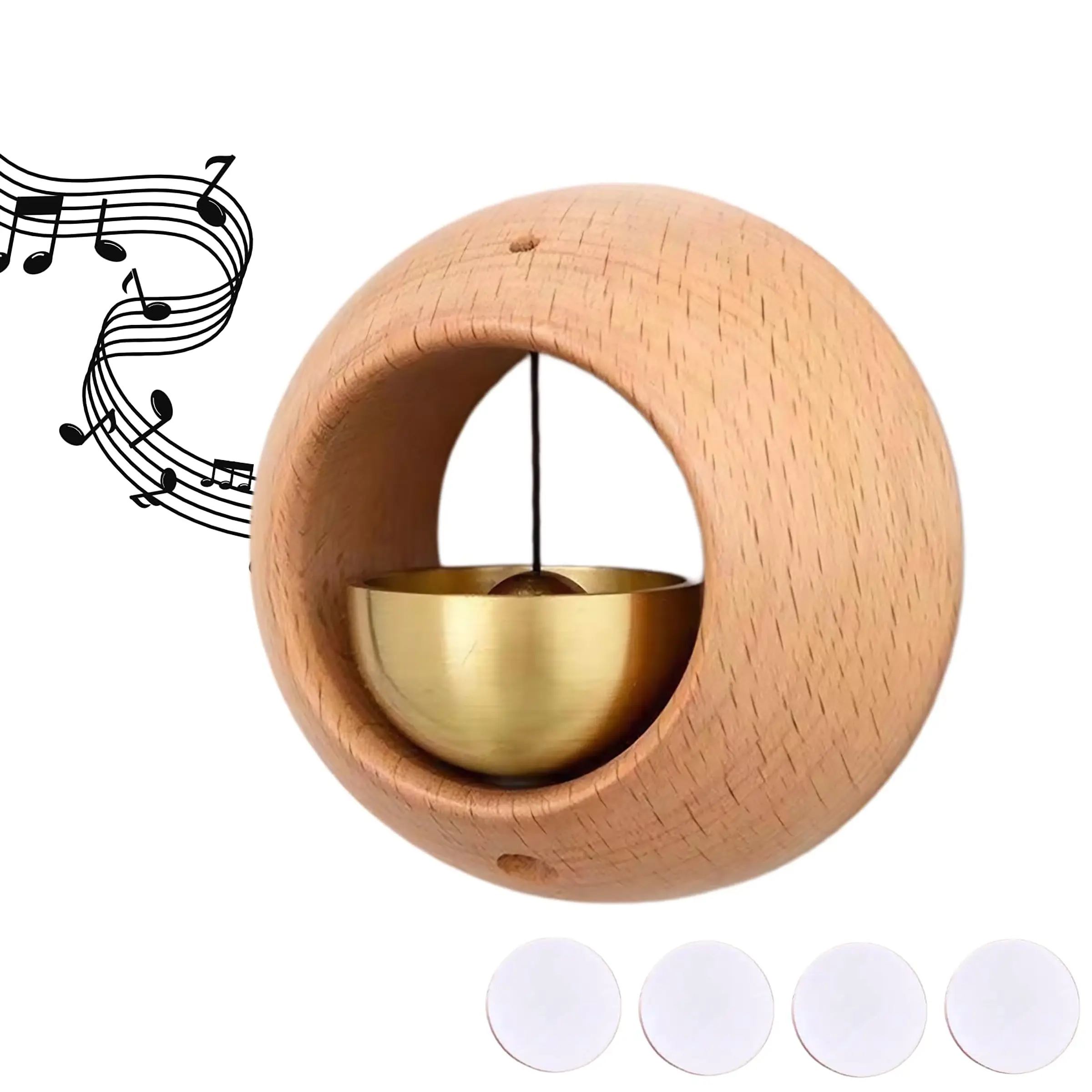 1pcs Shopkeepers Bell for Door Opening, Magnetic Wood Doorbell with Unique Magnetic Feature, Wind Chime with Wind Chime Functionality for Door, Store, Refrigerator, Porch, Garden, Entrance, Restaurant, Office, Housewarming Gift, Decorative Wood Material