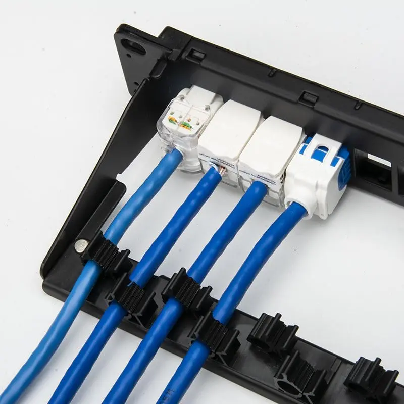 Zoobla - 48 Port Cat5e UTP Patch Panel, SPCC Material with Black Powder Coating, Brass Housing, Nickel-Plated Construction, Integrated Cable Management