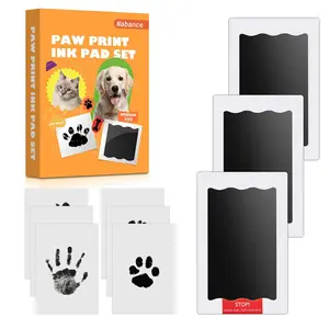 Nabance Extra Large Paw Print Kit for Dogs with 2 Inkless Ink Pads & 2 Patterned Photo Frames No Mess Design Personalized