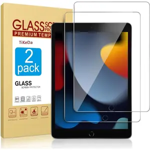 2 Pack Screen Protector for iPad 9th 8th 7th Generation 10.2 Inch,Tempered Glass Film for iPad 9 8 7 (2021/2020/2019),Case Friendly & Apple Pencil Compatible