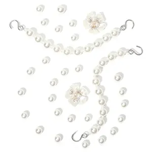 30Pcs/Set Cute Pearl Bling Shoe Charms,Flower Pearl Shoe Decoration Accessories for Women,DIY Own Style Sandal Chains Accessories,Christmas Party Gifts,Hand Tools Kits