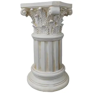 Exquisite Magnesium Oxide Corinthian Greek Column Pillar with Stand Base Pedestal for Indoor Garden Backyard Courtyard Patio Office Decor23.9’’H,White
