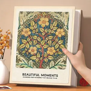 6 Inch Large Capacity Scrapbook Photo Album, 1 Count Photo Album with 200 Pockets, Durable and Stylish Design Photo Album for Memorabilia and Special Moments, Home Decor, Flower Design