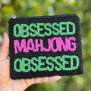 Obsessed Mahjong Beaded Pouch