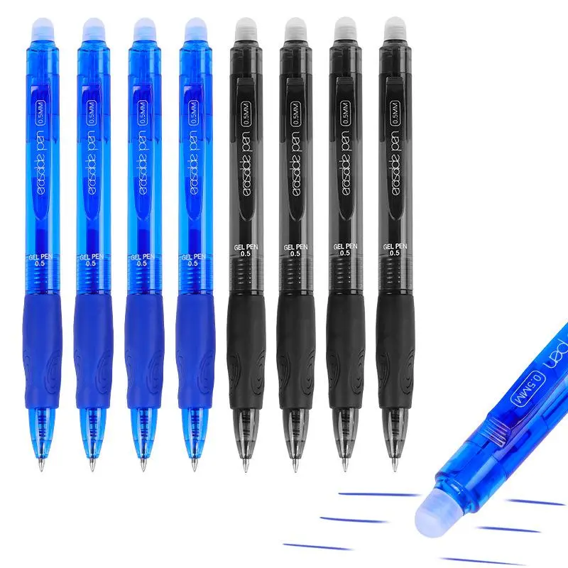 0.5mm Large Capacity Erasable Gel Pen (10pcs/set), Pens with Eraser, 30/50pcs Refill, Writing Pen for College Student, Office & School, Replaceable Ink Pen, Office Stationery & Supplies, Smooth Writing Pens, Stationery Writing Tools