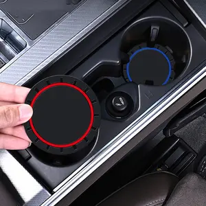 Universal 2pcs Silica Gel Car Cup Holder, Anti-Slip Insert Coaster Mat, Auto Water Bottle Holder Pads, Metal Material, No Ca Prop 65