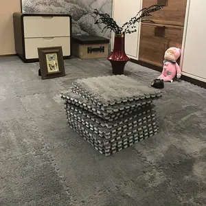 Detachable Interlocking Fleece-Lined Foam Floor Mat – Suitable for Infants and Children's Activity and Entertainment, Barefoot Floor Mat for Bedroom, Home Yoga and Sports, Thickened Version, Easy to Assemble, Checkerboard Pattern, Detachable