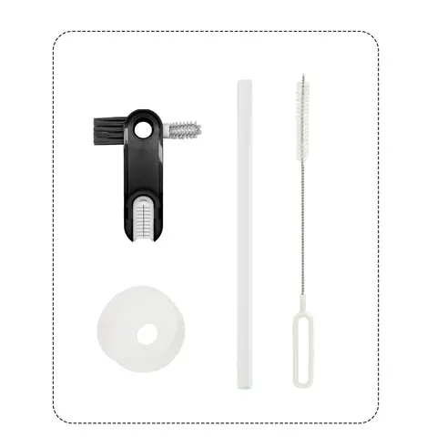 ATLIST Reusable Tumbler Cup Accessories for Drinking - Stainless Steel Straw, Syringe Brush