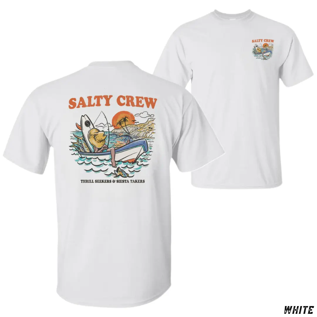 Salty Crew Down Time T-Shirt, Thrill Seekers & Siesta Takers Graphic Tee, Beach & Fishing Lifestyle Apparel For Men & Women, Soft Cotton Blend Shirt, Coastal Gifts