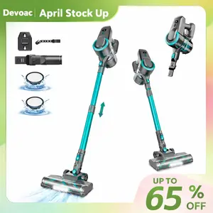 Devoac Cordless Vacuum Cleaner, 8-in-1 Rechargeable Stick Vacuum, 40mins Runtime, Powerful Suction, Lightweight, Versatile for Hardwood Floors, Car, Carpets, Pet Hair - Home Cleaning Tool