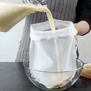 Soya Milk & Vegetable Juice Strainer Bags / Food Grade Reusable Nylon Strainer Bags / Strainers for Wine & Nuts & Tea & Yoghurt