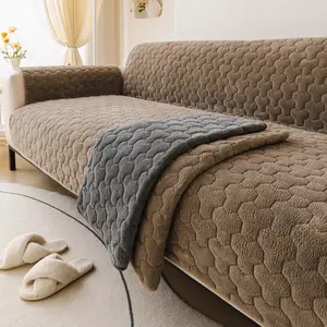 Reversible Sofa Cover, 1 PC Couch Cover for Dogs with Elastic Straps, Anti-slip Repellent Furniture Protector for Pets Couch Cover for 3 Cushion Couch, Quilted Sofa Cover