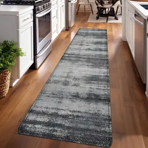 1PC, Gray-White Vertical Striped Abstract Background Patterned strip rugs, Modern abstract rug, home décor, bathroom mats, entryway mats, bathroom non-slip mats, bedroom bedside mats, kitchen mats, hallway rugs, flannel sponge rugs