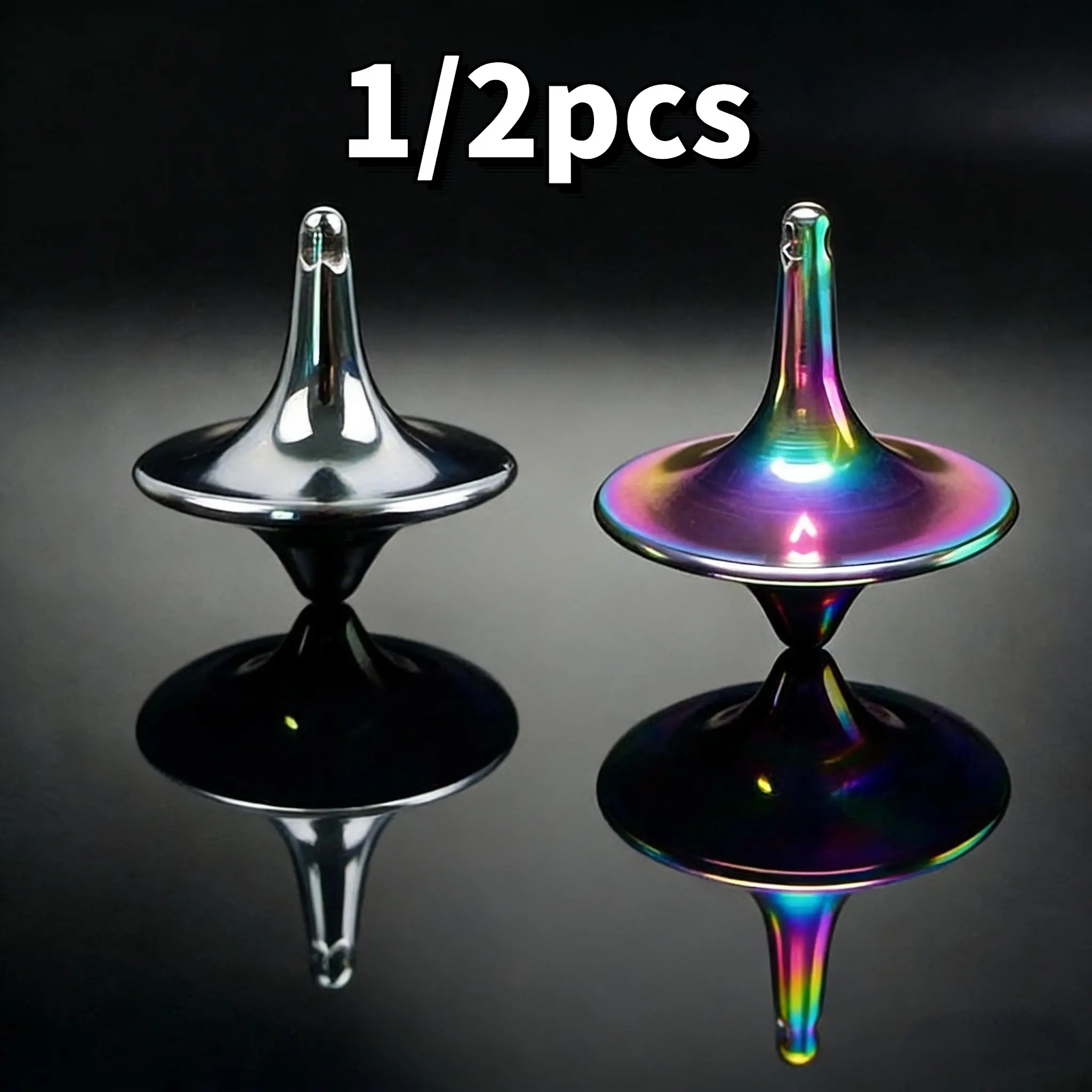 1/2pcs portable desktop rotating decompression toy, Sensory Stress Reliever, Stress Relief Tools, portable handheld gyroscope with hole design, durable metal structure, suitable for office relaxation