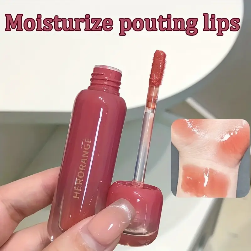 Holiday Gift HERORANGE Bobbi Water Glowy Lip Gloss, Makeup, Glossy, 6 Colors Available, Mirror-Like Moisturizing Radiant Finish, Hydrating and Non-Transferable, Long-Lasting Color Payoff, Easy to Apply, Affordable, Perfect for Everyday Wear, Parties