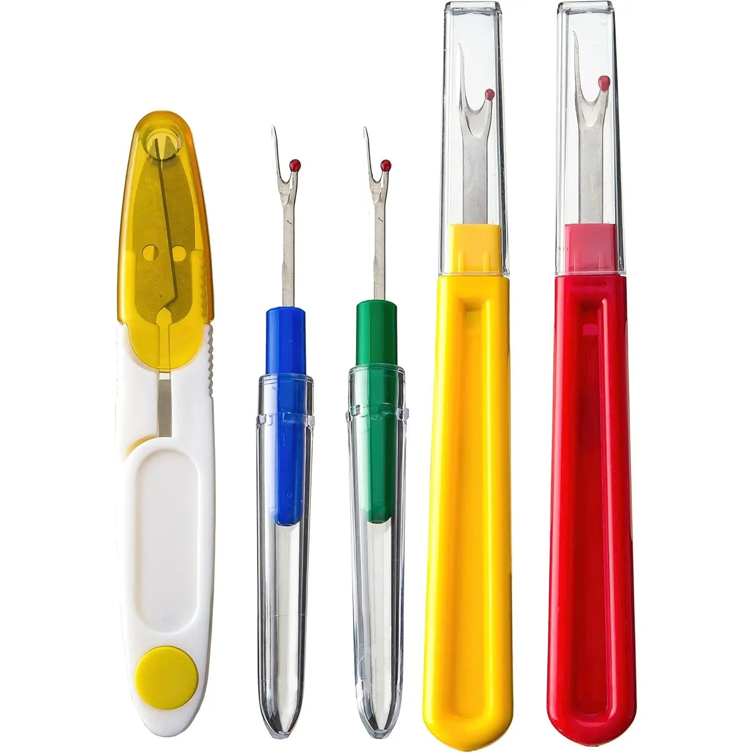 Sewing Tools Seam Ripper & Thread Remover Kit, Including 2 Large, 2 Small Stitch Rippers and 1 Thread Snips