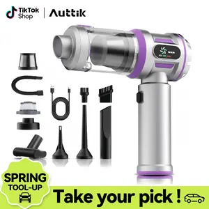 AUTTIK 25000Pa Cordless Car Vacuum High Power, Handheld Vacuum with Flexible Hose and Brush, Brushless Motor, Blow & Suction Mode, 6000mAh, Portable Vacuum for Car Interior Home Cleaning Cleaner Automotive