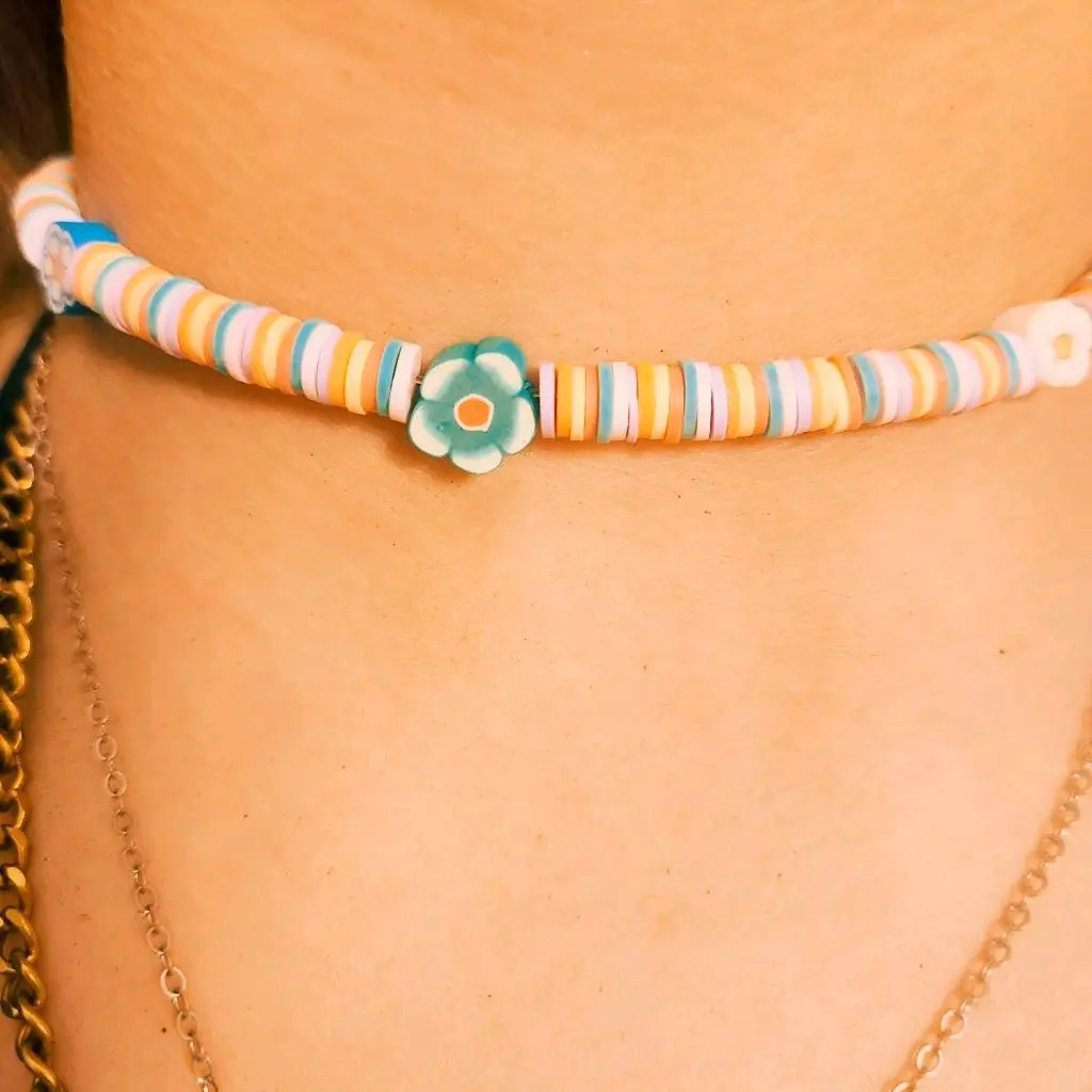 clay bead necklaces super cute and durable, perfect for summer!!!